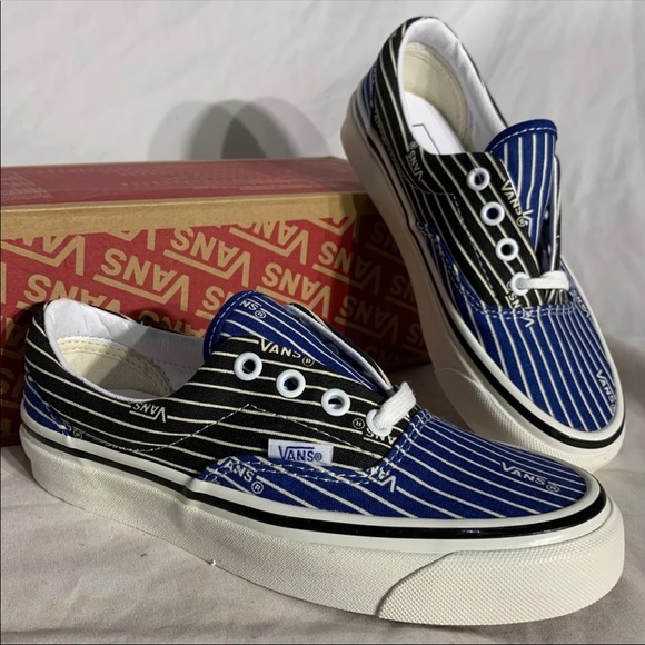 Vans Era 95 DX Anaheim Factory OG Stripes Black White Blue New Womans Shoes - Picture 5 of 6